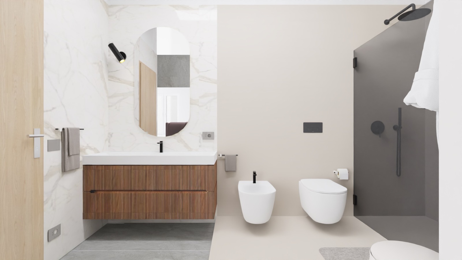 Progettazione e suddivisione in bagno